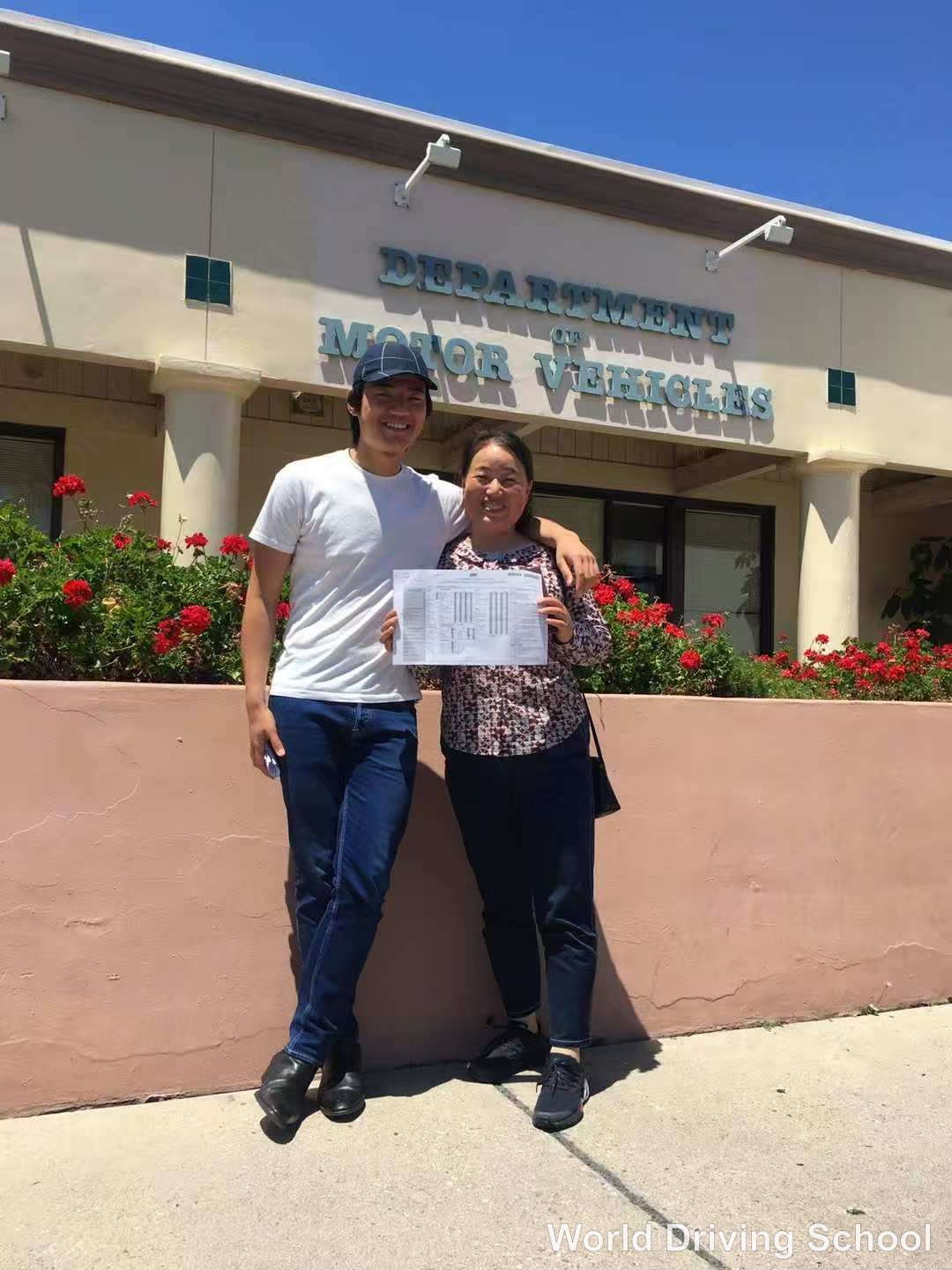 Student with driver license